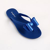 Women's Slippers  Flip-Flops Open Toe PVC Bowknot Solid Colored White Black Red miniinthebox - thumbnail