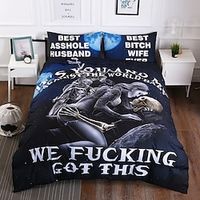 3D Skull Duvet Cover Bedding Sets Comforter Cover with 1 Duvet Cover or Coverlet,1Sheet,2 Pillowcases for Double/Queen/King(1 Pillowcase for Twin/Single) miniinthebox - thumbnail