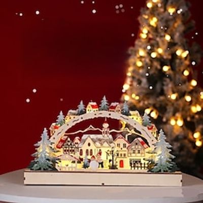 Christmas Wooden House Village Scene Light Up Christmas Scene Ornaments Decorations Home Semicircular Creative Ornaments Lights 1pc Lightinthebox Christmas Wooden House Village Scene Light Up Christmas Scene Ornaments Decorations Home Semicircular Creative Ornaments Lights 1pc Lightinthebox