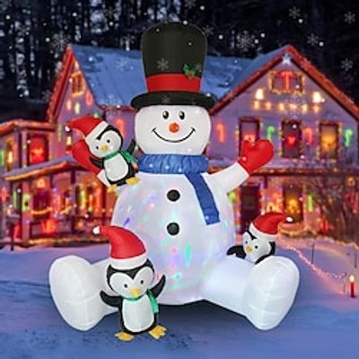 7FT Christmas Inflatable Snowman with Penguins Blow Up Inflatables Christmas Outdoor Yard Decoration with Built-in LED Lights for Outdoor Holiday Party Patio Lawn Garden Lightinthebox