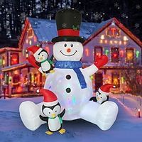 7FT Christmas Inflatable Snowman with Penguins Blow Up Inflatables Christmas Outdoor Yard Decoration with Built-in LED Lights for Outdoor Holiday Party Patio Lawn Garden Lightinthebox - thumbnail