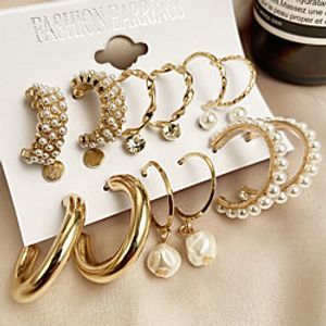 pearl ladies earrings creative french retro gold earring set 6 piece miniinthebox