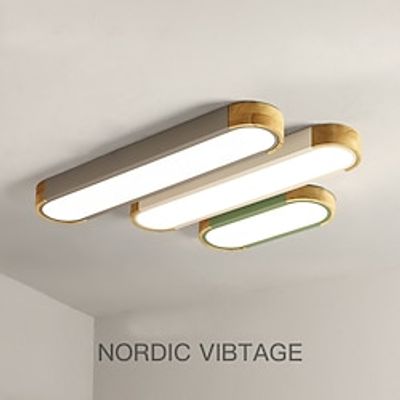 LED Ceiling Light Liner Wooden Decorative Ceiling Lamp 3565cm Panel Living Room Bedroom Lamp 110-240V Lightinthebox