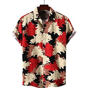 Men's Shirt Graphic Short Sleeve Casual Tops Ethnic Style Rainbow miniinthebox