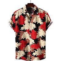 Men's Shirt Graphic Short Sleeve Casual Tops Ethnic Style Rainbow miniinthebox - thumbnail