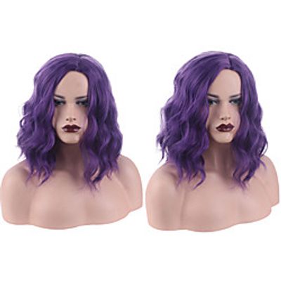 Synthetic Wig Deep Wave Middle Part Wig Short A1 Synthetic Hair Women's Cosplay Party Fashion Purple Lightinthebox