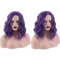 Synthetic Wig Deep Wave Middle Part Wig Short A1 Synthetic Hair Women's Cosplay Party Fashion Purple Lightinthebox - thumbnail