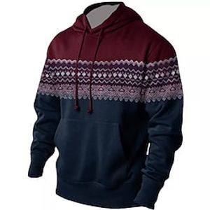 Men's Unisex Pullover Hoodie Sweatshirt Navy Blue Hooded Tribal Graphic Prints Print Daily Sports 3D Print Streetwear Designer Casual Spring   Fall Clothing Apparel Hoodies Sweatshirts  Long Sleeve Lightinthebox