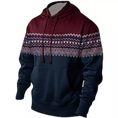 Men's Unisex Pullover Hoodie Sweatshirt Navy Blue Hooded Tribal Graphic Prints Print Daily Sports 3D Print Streetwear Designer Casual Spring   Fall Clothing Apparel Hoodies Sweatshirts  Long Sleeve Lightinthebox