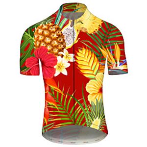 21Grams Men's Short Sleeve Cycling Jersey Summer Spandex Polyester Red Solid Color Bike Jersey Top Mountain Bike MTB Road Bike Cycling UV Resistant Quick Dry Breathable Sports Clothing Apparel miniinthebox