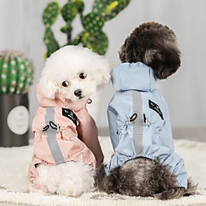 Dog Coat Raincoat Solid Colored Fashion Cute Casual / Daily Winter Dog Clothes Puppy Clothes Dog Outfits Breathable Blue Pink Costume for Girl and Boy Dog Polyester S M L XL XXL miniinthebox