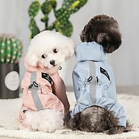 Dog Coat Raincoat Solid Colored Fashion Cute Casual / Daily Winter Dog Clothes Puppy Clothes Dog Outfits Breathable Blue Pink Costume for Girl and Boy Dog Polyester S M L XL XXL miniinthebox - thumbnail