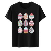 Women's T shirt Tee Cotton Graphic Weekend Easter Black White Wine Print Short Sleeve Fashion Round Neck Regular Fit Summer Lightinthebox