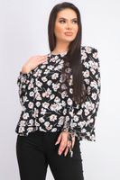 Womens Floral Print Top  Black Combo - thumbnail