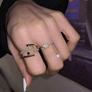 south korea diamond-studded exquisite five-pointed star index finger opening high sense ring ring net celebrity female fashion personality ins tide Lightinthebox