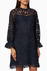 Reverie Lace Mini Dress in Embroidered Lace