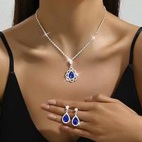 Bridal Jewelry Sets Two-piece Suit Rhinestone 1 Necklace Earrings Women's Elegant Sweet Lovely Classic Drop Precious Jewelry Set For Wedding Gift Lightinthebox