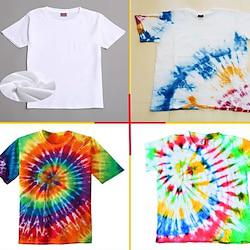 Tie Dyed T-Shirt Pure Cotton White Short Sleeved Wax Dyed White Embryo Clothing Handmade Activity Hand Drawn Painted Graffiti Lightinthebox