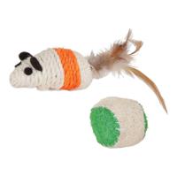 Petmate Jackson Galaxy Rope Mouse With Ball Toy