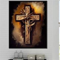 Wall Art Canvas Floral Cross Prints and Posters Abstract Pictures Decorative Fabric Painting For Living Room Pictures No Frame Lightinthebox - thumbnail