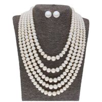 Sri Jagdamba Pearls 5 Line Round Pearl Set - JPJUN-20-256