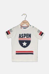 Baby Boys Graphic Printed Short Sleeve T-Shirt  White