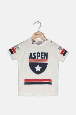 Baby Boys Graphic Printed Short Sleeve T-Shirt  White
