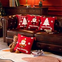 Christmas Tufted Santa Tree Pillow Cover 1PC Decorative Xmas Toss Pillows Throw Pillow Covers Soft Pillowcase for Bedroom Livingroom Sofa Couch Chair Bench miniinthebox - thumbnail