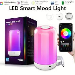 1pc LED Smart RGB Touch Bedside Table Lamp, Sleek Design RGB Mode, Warm to Cool White, Dimmable RGB, Multi-Color Smart Nightstand Lamp for Living Room Home Office Gifts Lightinthebox