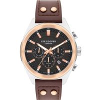 Lee Cooper Men's Multi Function Display Watch & Leather Strap, Brown - LC07842.554