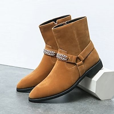 Men's Boots Chelsea Boots Plus Size Casual Daily PU Comfortable Booties  Ankle Boots Zipper Black Brown Winter Lightinthebox