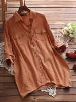 Chinese Style Women Solid Blouse