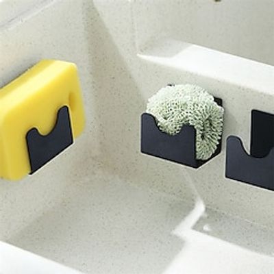 Stainless Steel Sink Tray Drainer Rack Kitchen Sink Sponge Holders Self Adhesive Hook Storage Holder Kitchen Wire Rag Organizer miniinthebox