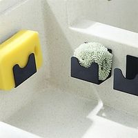 Stainless Steel Sink Tray Drainer Rack Kitchen Sink Sponge Holders Self Adhesive Hook Storage Holder Kitchen Wire Rag Organizer miniinthebox - thumbnail