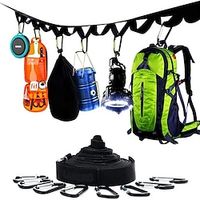 19 Hooks Carabiner Tent Lanyard, The Ultimate Camping Clothesline  Storage Belt! Lightinthebox - thumbnail