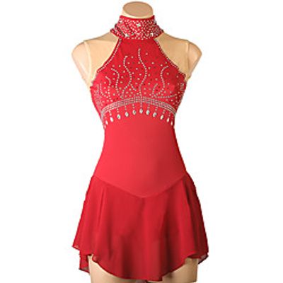 Latin Dance Ballet Latin Salsa Dance Dress Crystals  Rhinestones Women's Training Performance Sleeveless High Spandex Chiffon Lightinthebox