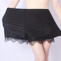 Plus Size Sexy Lace Hem Boyshorts Breathable Safety Boyshorts For Women