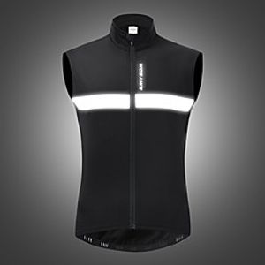 WOSAWE Men's Sleeveless Cycling Jersey Cycling Vest Fleece Jacket Winter Fleece Navy Red Black Solid Color Bike Vest / Gilet Thermal Warm Waterproof Windproof Quick Dry Breathable Sports Solid Color miniinthebox