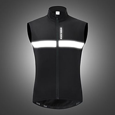 WOSAWE Men's Sleeveless Cycling Jersey Cycling Vest Fleece Jacket Winter Fleece Navy Red Black Solid Color Bike Vest / Gilet Thermal Warm Waterproof Windproof Quick Dry Breathable Sports Solid Color miniinthebox