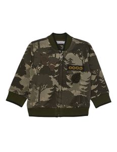 Zip-Up Sweatshirt Forest Print - Green