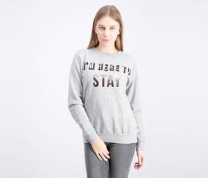 Metallic Slogan Sweatshirt  Grey
