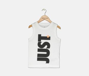Boys Just Do It Graphic Muscle T-Shirt  White