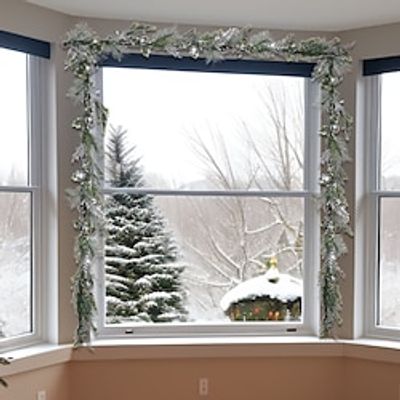 1PC Christmas Day Party Decoration Artificial Christmas Pine Branch Olive Leaf Christmas Decoration Vine Christmas Autumn and Winter Festival Party Indoor and Outdoor Decoration Lightinthebox