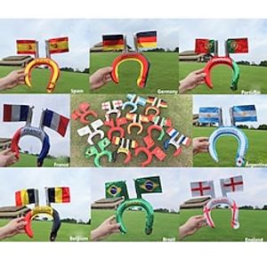 Headband Shape 2022 Qatar Football World Cup Aluminum Film Balloon Cheerleader Flag National Flag Headdress Lightinthebox