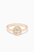 Mina "B" Round Enamel Ring in 18kt Yellow Gold Mina "B" Round Enamel Ring in 18kt Yellow Gold