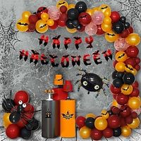 Halloween Balloons Arch Kit, Halloween Theme Balloons with Giant Bat Balloon and 3d Bats Sticker, Black Dark Red Balloons, Gold Confetti Balloons for Halloween Party Decor Indoor Outdoor Lightinthebox - thumbnail