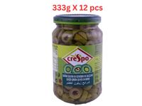 Crespo Sliced Green Olives Jar (Pack Of 12 X 333g)