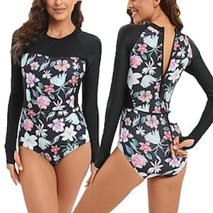 Women's Rash guard Swimsuit Waterproof UV Sun Protection UPF50 Bodysuit Bathing Suit Swimming Surfing Beach Water Sports Printed Summer Spring Lightinthebox