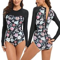 Women's Rash guard Swimsuit Waterproof UV Sun Protection UPF50 Bodysuit Bathing Suit Swimming Surfing Beach Water Sports Printed Summer Spring Lightinthebox - thumbnail
