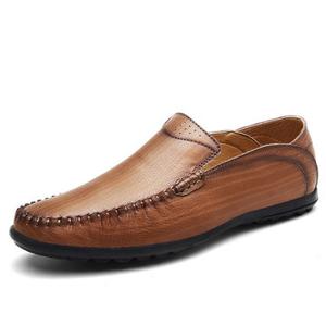 Men Vintage Breathable Flat Slip On Leather Business Casual